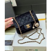 Chanel mini flap bag with Velvet Strass & Gold-Tone Metal AS1786 black JK3427KX51