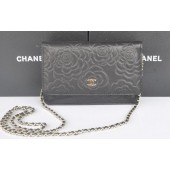 Chanel mini Flap Bags Camellia Sheepskin Leather A99301 Black JK407CI68