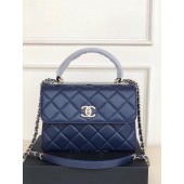 Chanel original lambskin top handle flap bag AS92236 royal blue&Gold-Tone Metal JK3103VF54