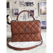 Chanel Original Sheepskin Leather Tote Bag A92236 caramel silver Buckle JK5238DV39