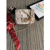 Chanel Original Small Snake skin flap bag AS1115 light grey JK4093xa43