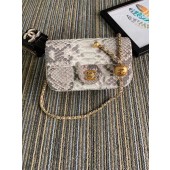 Chanel Original Small Snake skin flap bag AS1116 light grey JK4090Mc61
