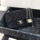 Chanel Original Small velvet flap bag AS1792 black JK3971VI95