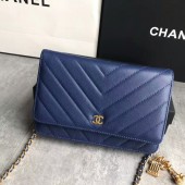 Chanel Owl Pendant Flap Shoulder Bag Calfskin Leather A33814 Blue JK5333qM91