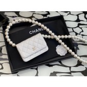 Chanel Sheepskin Original Leather Pocket AP2059 white JK3572nU55