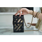 CHANEL Shoulder Micro Mini Bag On Chain AP2288 Black JK3180iZ66