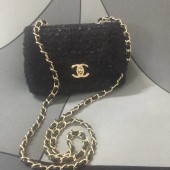 Chanel small flap bag Gold-Tone Metal AS1116 black JK3774Zw99