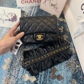 Chanel small flap bag Lambskin & Gold-Tone Metal AS2203 black JK3777UM91