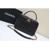 Chanel Tote Bag Black Original Sheepskin Leather A92239 Gold JK5336bm74