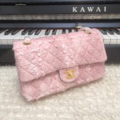 CHANEL Tweed Braided Calfskin & Gold-Tone Metal 1112 pink JK2699Ym74