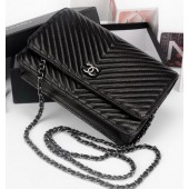 Chanel V mini Flap Bag Chevron Leather A33814V Black JK148Yr55