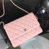 Chanel WOC mini Flap Bag Original Lambskin Leather A5373 Pink JK443dw37