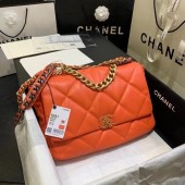 Copy chanel 19 large flap bag AS1162 orange JK3597Ey31