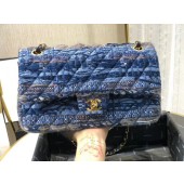 Copy Chanel Original flap bag Twill soft A01112 blue JK3962Ey31