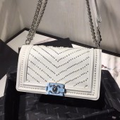 Fake Boy channel Flap Bag A67086 white JK4313uQ71