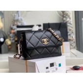 Fake Chanel flap bag Lambskin & Gold-Tone Metal AS2299 black JK3555bz90