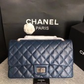 Fake Chanel Flap Shoulder Bag Blue Original Calfskin Leather 277 Silver JK5286Hj78