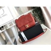 Fake Chanel small flap bag Lambskin & Gold Metal AS1357 red JK4353pE71