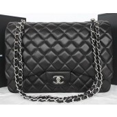 First-class Quality Chanel Classic Flap Bag Black Original Sheepskin Leather CFA1116 Silver JK453VJ28