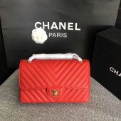 High Quality Imitation Chanel Flap Shoulder Bags Red Original Calfskin Leather CF1112 Gold JK5763wn47