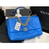 Hot chanel 19 large flap bag AS1162 Electric blue JK3596io40