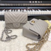 Hot Chanel Classic MINI Flap Bag Original Sheepskin Leather A1115 Gray JK4227cT87