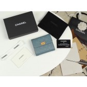 Imitation Chanel Calfskin Leather & Gold-Tone Metal A80734 light blue JK1240ye39