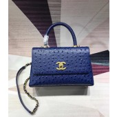 Imitation Chanel flap bag with top handle B93737 blue JK4725Tm92