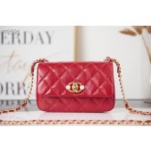 Imitation Chanel SMALL FLAP BAG Calfskin Imitation Pearls & Gold-Tone Metal AS3000 red JK2875AI36