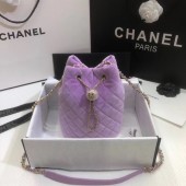 Imitation Chanel velvet Drawstring bag AS1894 Lavender JK3926Fo38