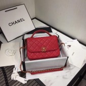 Imitation High Quality Chanel flap bag leather & Gold Metal AS0970 red JK4300Bo39