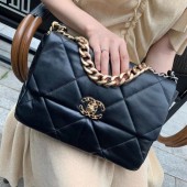 Knockoff Best Chanel 19 flap bag AS1161 black JK4413sm35