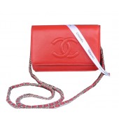 Knockoff Chanel Flap Shoulder Bag Red Calfskin Leather CHA33817 Silver JK1071Lg61