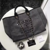 Knockoff Chanel Large Canvas Tote Shopping Bag A1679 Grey JK21Bt18