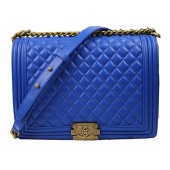 Luxury Chanel Boy Flap Shoulder Bag Original Sheepskin Leather A67087 Blue JK859bE46