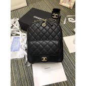 Luxury Chanel Grained Calfskin & Gold-Tone Metal backpack AS0004 black JK4898Px24