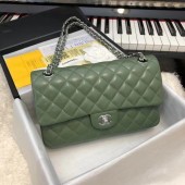 Quality CHANEL Classic Handbag Lambskin A1112 green JK3442Vu63