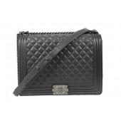 Replica Boy Chanel Flap Shoulder Bag Grey Original Sheepskin A67087 Silver JK910iF91