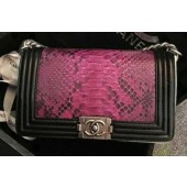 Replica Chanel Boy Flap Shoulder Bag Rose Python Leather A66095 Silver JK605UD97