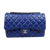 Replica Chanel Classic Flap Bag Blue Original Leather CF1113 Gold JK1047KG80