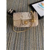 Replica Chanel Original Small Snake skin flap bag AS1116 apricot JK4089AP18