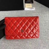 Replica Chanel WOC Flap Bag Patent Leather A33814C Red JK5693Kg43